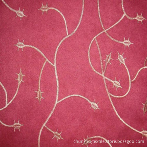 Harry-embroidered Suede Fabric, Made of 100% Polyester, Embroidered Style